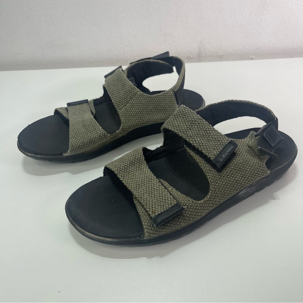 Dr. Martens CREWE Strappy Ankle Strap Green Logo Sandals Women 9M/10L Casual